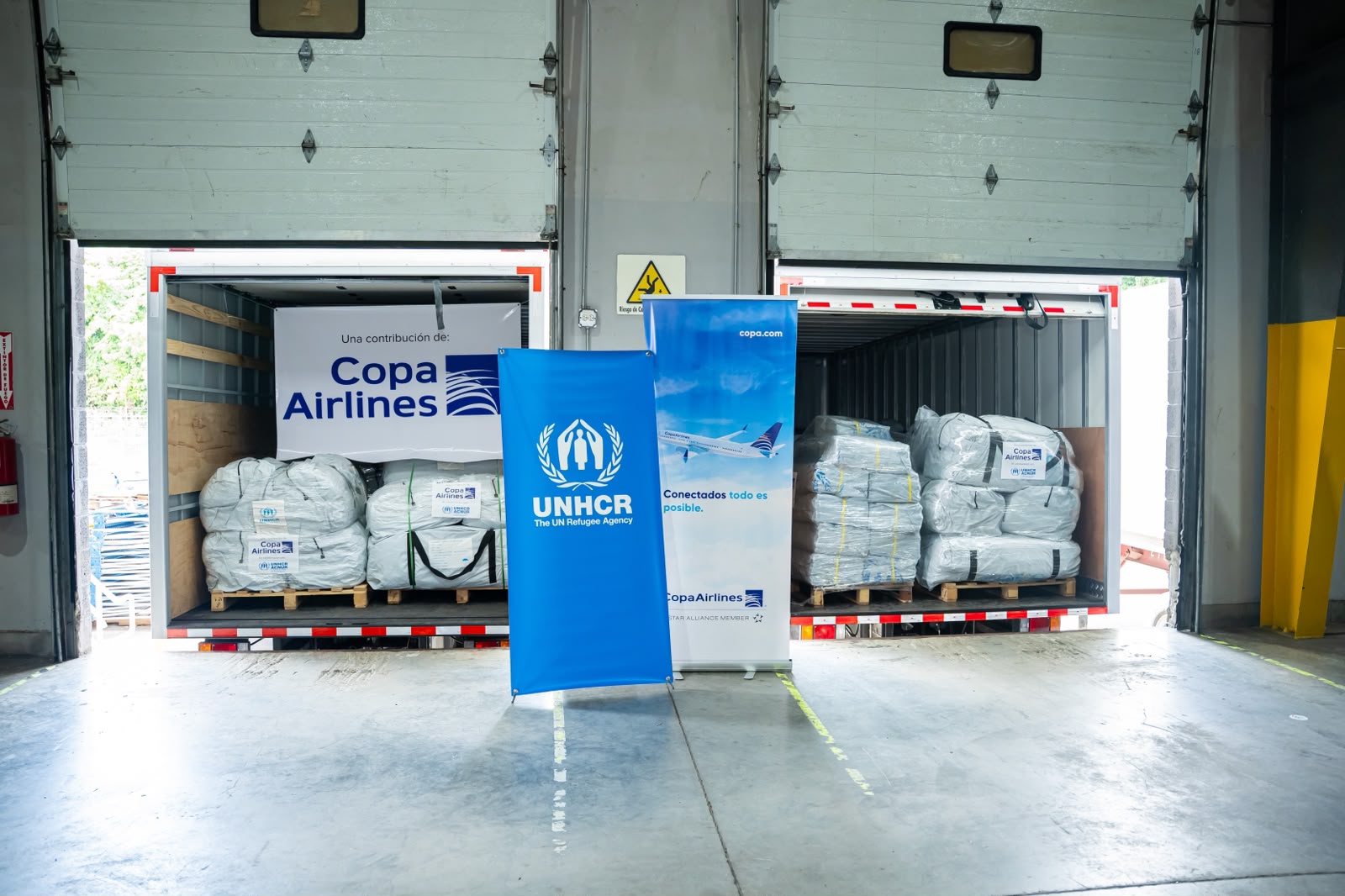 Ayuda humantiaria enviada por Copa Airlines.